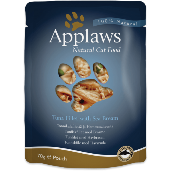 Applaws Tuna with Seabream in Broth Pouch For Cats 成貓吞拿魚&鯛魚 70g 